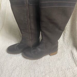 Timberland Bethel Leather Brown riding Boots side zipper SZ7.5